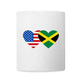 États-Unis Jamaïque drapeau mains forme coeur - Mug blanc - blanc - Devant