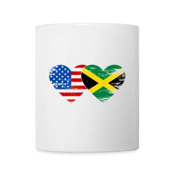 États-Unis Drapeau de la Jamaïque mains forme de coeur utilisé - Mug blanc - blanc - Devant