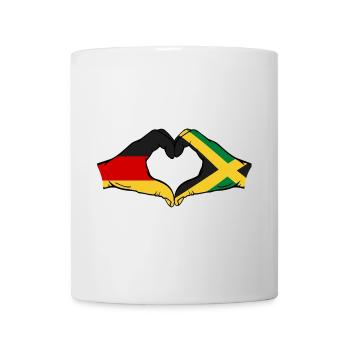 Allemagne Jamaïque Drapeau Mains Coeur Forme - Mug blanc - blanc - Devant