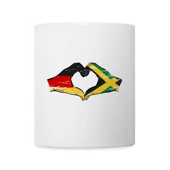 Allemagne Jamaïque drapeau mains forme de coeur utilisé - Mug blanc - blanc - Devant