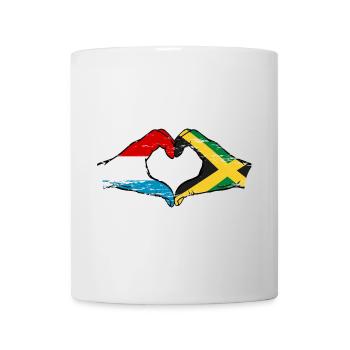 Luxembourg Drapeau de la Jamaïque mains forme de coeur utilisé - Mug blanc - blanc - Devant