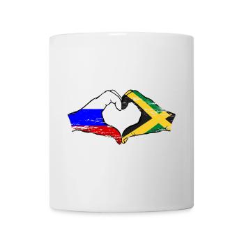 Russie Jamaïque drapeau mains forme de coeur utilisé - Mug blanc - blanc - Devant
