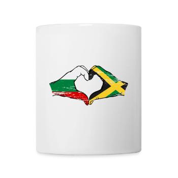 Bulgarie Jamaïque Drapeau Mains Coeur Forme Utilisé - Mug blanc - blanc - Devant