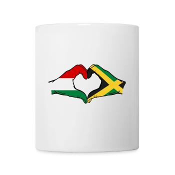 Hungary Jamaica Flag Hands Heart Shape - Mug - white - Front