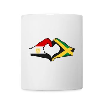 Egypt Jamaica Flag Hands Heart Shape - Mug - white - Front