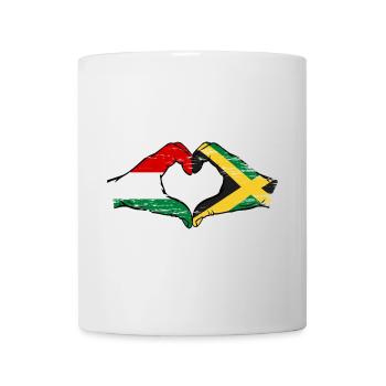 Hungary Jamaica Flag Hands Heart Shape Used - Mug - white - Front