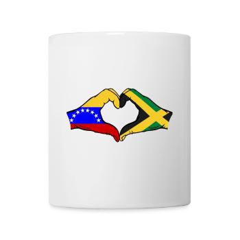 Venezuela Jamaïque Drapeau Mains Coeur Forme - Mug blanc - blanc - Devant