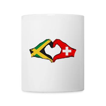 Jamaica Switzerland Hands Heart Shape - Mug - white - Front