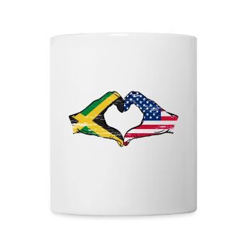 Jamaïque États-Unis Mains Forme de coeur Utilisé - Mug blanc - blanc - Devant
