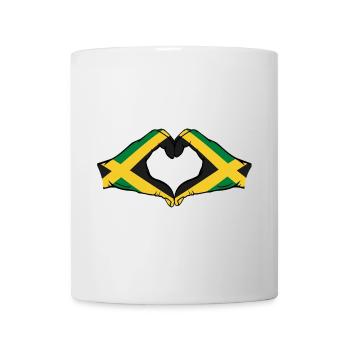 Jamaika Flagge Hände Herzform - Tasse - Weiß - Vorne