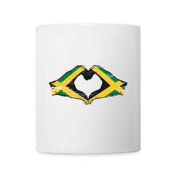 Jamaika Flagge Hände Herzform used - Tasse - Weiß - Vorne