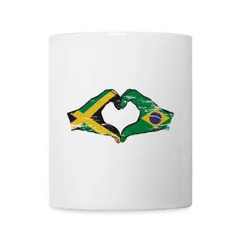 Jamaica Brazil Hands Heart Shape Used - Mug - white - Front
