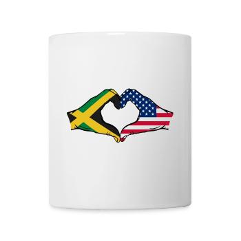 Jamaïque États-Unis Mains Forme de coeur - Mug blanc - blanc - Devant