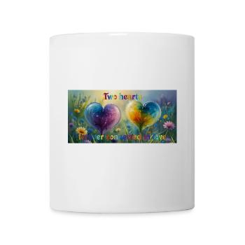 Two hearts forever connected in love - Mug - white - Front