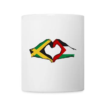Jamaïque Palestine Mains Forme de coeur - Mug blanc - blanc - Devant