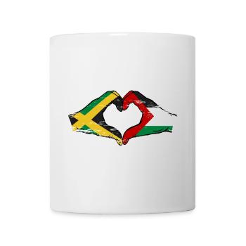 Jamaica Palestine Hands Heart Shape Used - Mug - white - Front