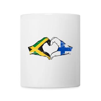 Jamaïque Finlande Mains Forme de Coeur Utilisé - Mug blanc - blanc - Devant