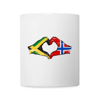 Jamaica Norway Hands Heart Shape Used - Mug - white - Front
