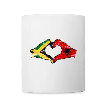 Jamaika Albanien Hände Herzform used - Tasse - Weiß - Vorne