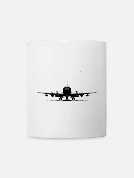 Düsenflugzeug - Tasse - Weiß