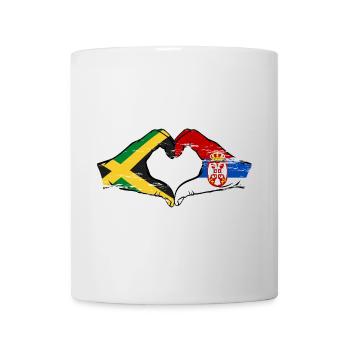 Jamaïque Serbie Mains Forme de Coeur Utilisé - Mug blanc - blanc - Devant