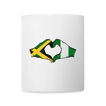 Jamaïque Nigeria Mains Forme de Coeur - Mug blanc - blanc - Devant