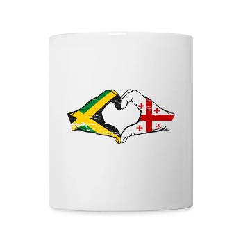 Jamaïque Géorgie Mains Forme de coeur Utilisé - Mug blanc - blanc - Devant