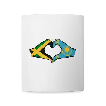 Jamaica Kazakhstan Hands Heart Shape - Mug - white - Front