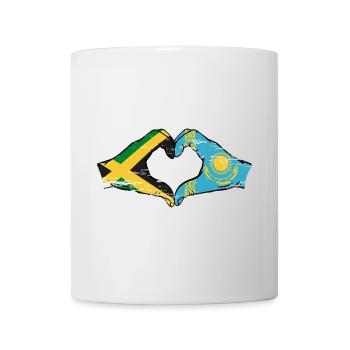 Jamaica Kazakhstan Hands Heart Shape Used - Mug - white - Front