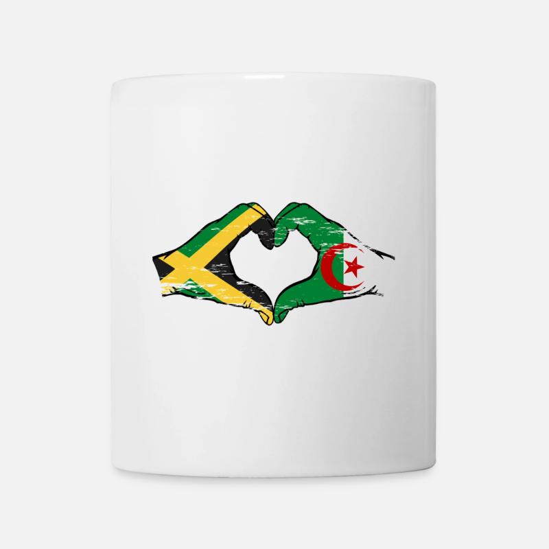 Jamaïque Algérie Mains Forme Coeur Utilisé - Mug blanc - blanc