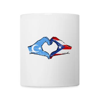Uyghur Puerto Rico Hands Heart Shape Used - Mug - white - Front