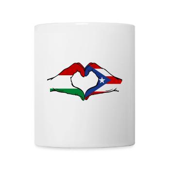 Hungary Puerto Rico Hands Heart Shape - Mug - white - Front