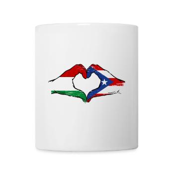 Hungary Puerto Rico Hands Heart Shape Used - Mug - white - Front