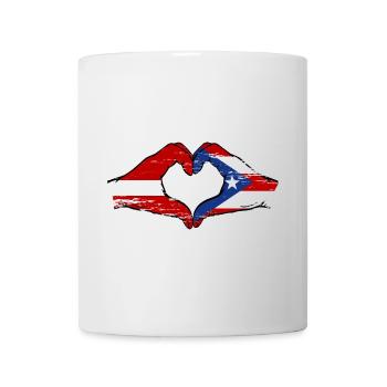 Latvia Puerto Rico Hands Heart Shape Used - Mug - white - Front