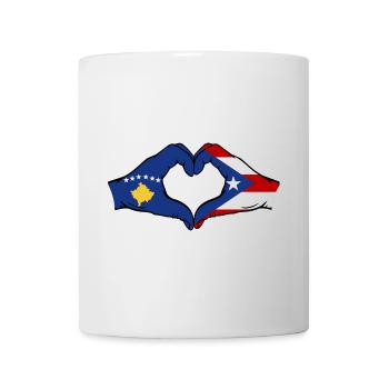 Kosovo Puerto Rico Hände Herzform - Tasse - Weiß - Vorne
