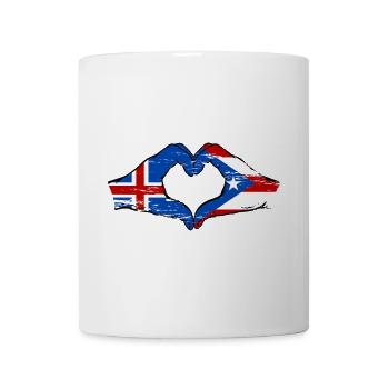 Iceland Puerto Rico Hands Heart Shape Used - Mug - white - Front
