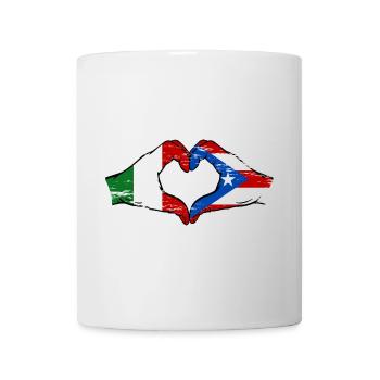 Italie Porto Rico drapeau mains forme de coeur utilisé - Mug blanc - blanc - Devant