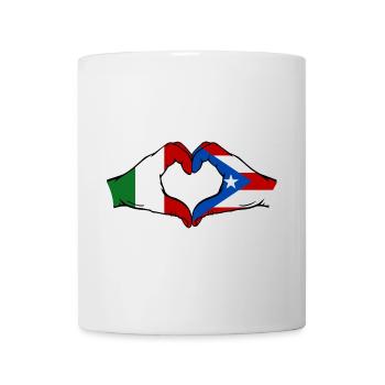 Italy Puerto Rico Flag Hands Heart Shape - Mug - white - Front