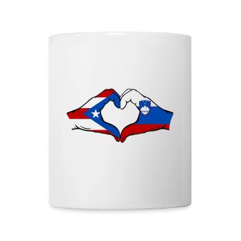 Porto Rico Slovénie Drapeau Mains Coeur Forme - Mug blanc - blanc - Devant
