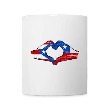 Puerto Rico Chile flag hands heart shape used - Mug - white - Front