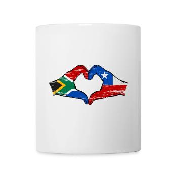 Südafrika Chile Flagge Hände Herzform used - Tasse - Weiß - Vorne
