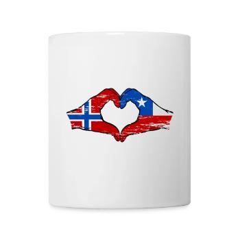 Norwegen Chile Flagge Hände Herzform used - Tasse - Weiß - Vorne