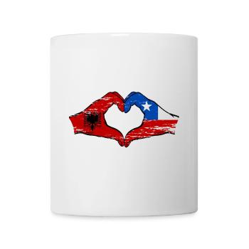 Albanie Chili drapeau mains forme de coeur utilisé - Mug blanc - blanc - Devant