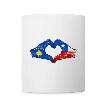 Kosovo Chile Flagge Hände Herzform used - Tasse - Weiß - Vorne