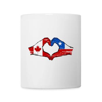 Canada Chile flag hands heart shape used - Mug - white - Front