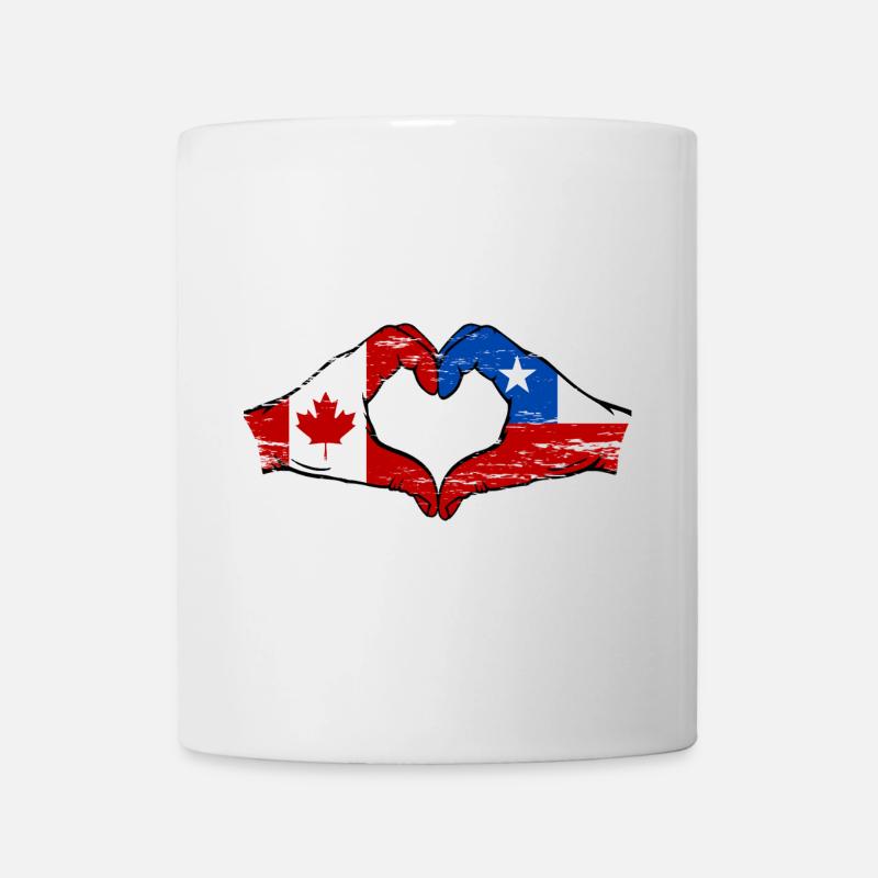 Kanada Chile Flagge Hände Herzform used - Tasse - Weiß
