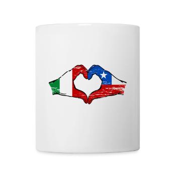 Italie Drapeau Chili mains forme de coeur utilisé - Mug blanc - blanc - Devant