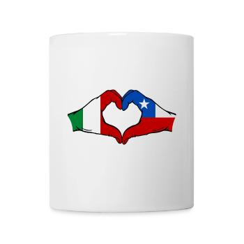 Italien Chile Flagge Hände Herzform - Tasse - Weiß - Vorne