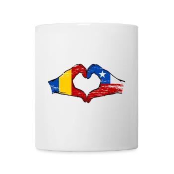 Rumänien Chile Flagge Hände Herzform used - Tasse - Weiß - Vorne