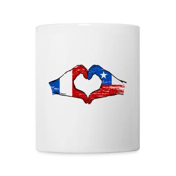 Frankreich Chile Flagge Hände Herzform used - Tasse - Weiß - Vorne